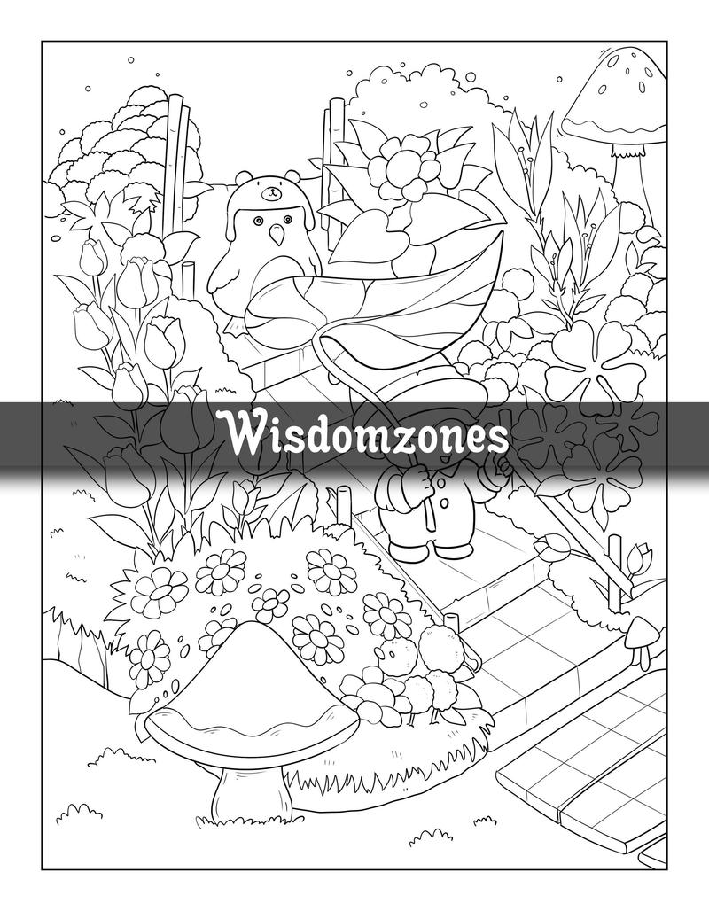 Garden Gnomes: 40 Enchanting Gnome Coloring Pages for Adults with Adorable Illustrations and Fantasy Scenes - Perfect Gift for Stress Relief & Relaxatio (Artist Wisdom Stress Relaxation Series)